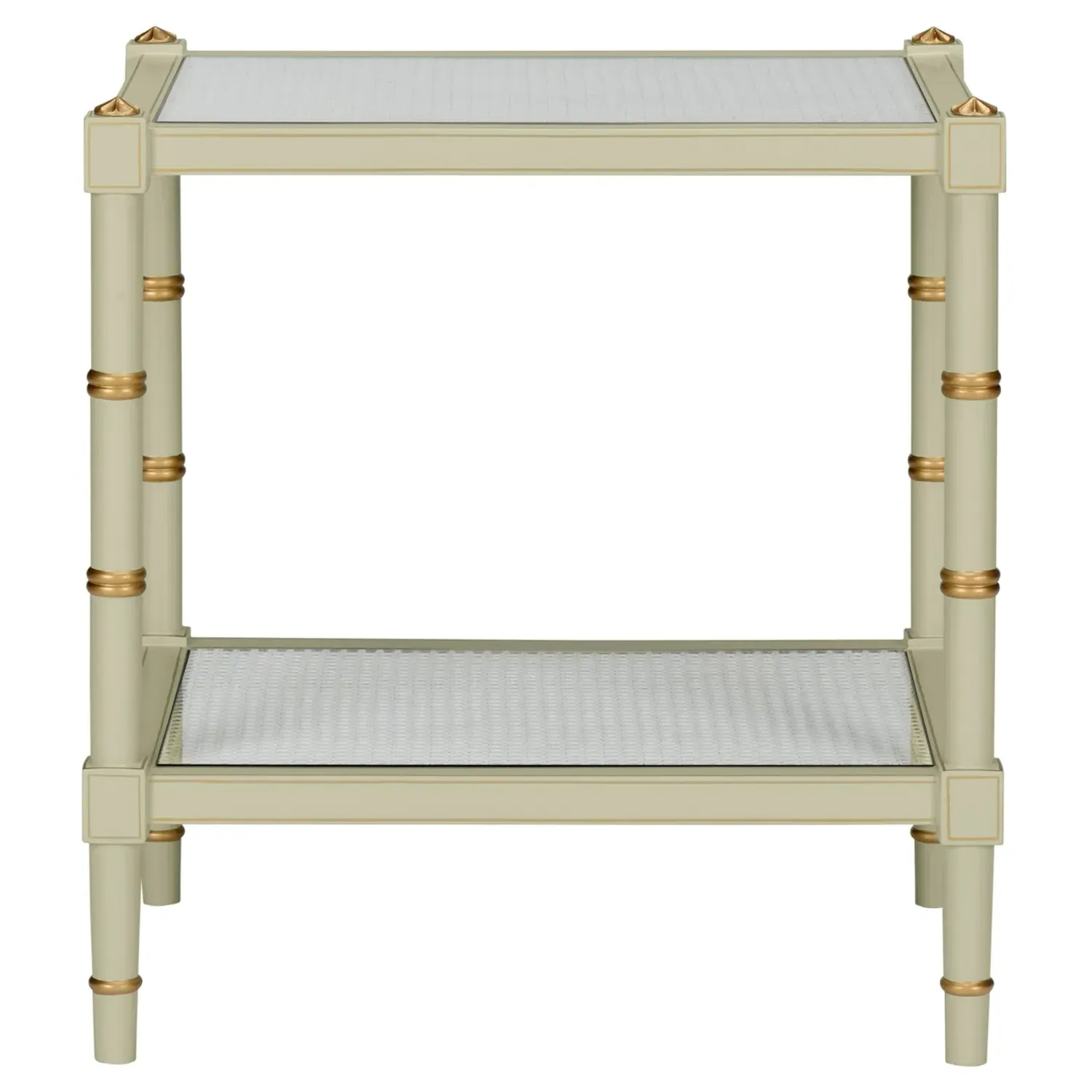 Keshia Rectangular End Table - Green, Rubberwood