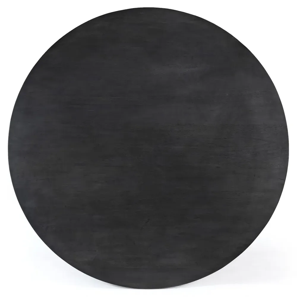 Kesling Round Pedestal Dining Table - Black, Mango Wood