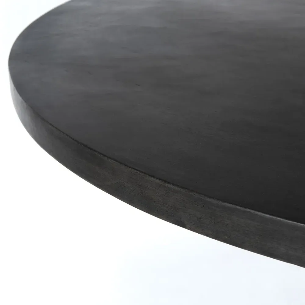 Kesling Round Pedestal Dining Table - Black, Mango Wood