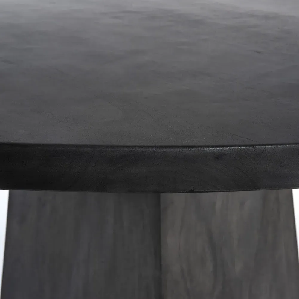 Kesling Round Pedestal Dining Table - Black, Mango Wood