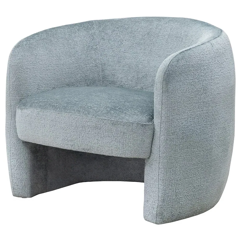 Kestenchia Curved Barrel Chair - French Blue, Polyester