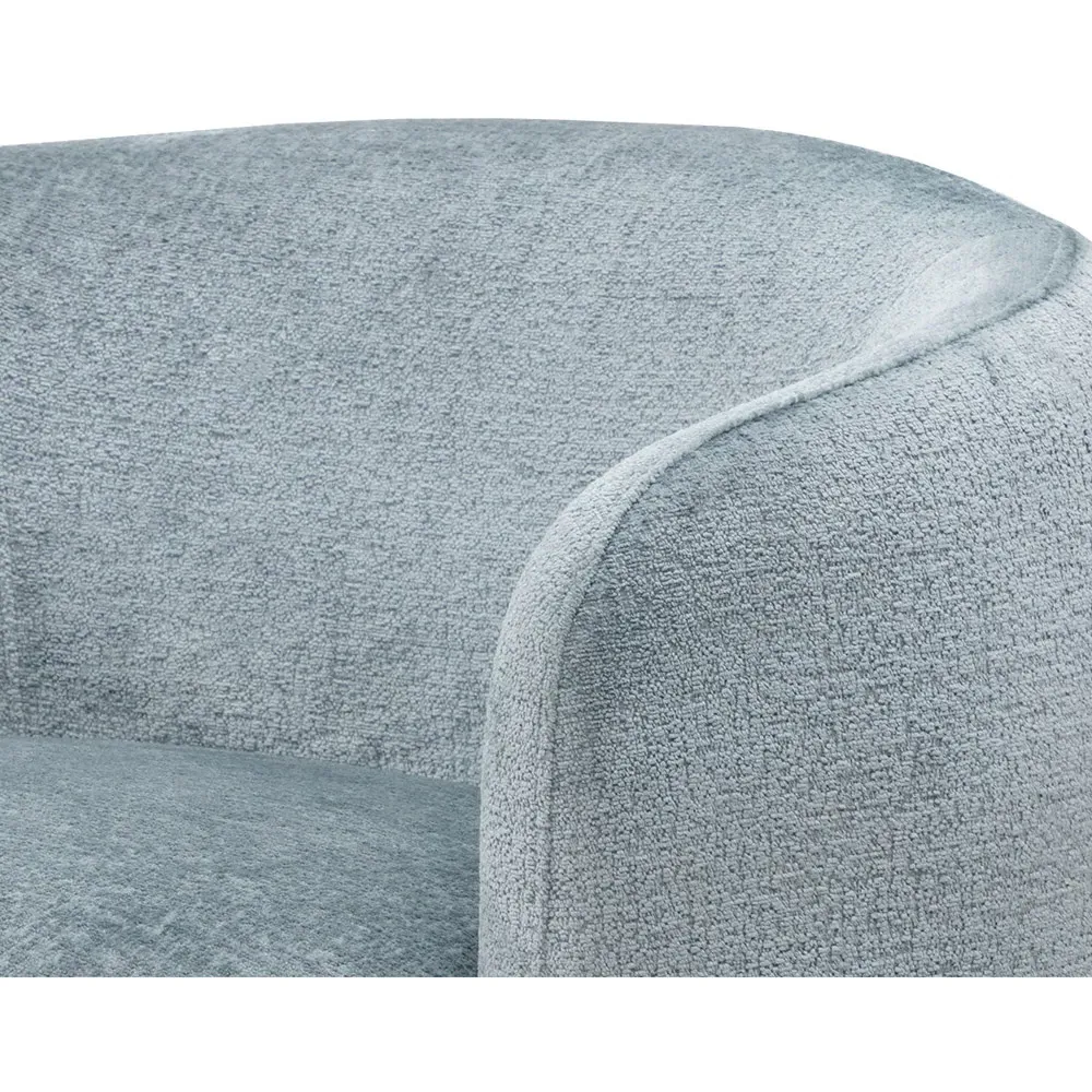 Kestenchia Curved Barrel Chair - French Blue, Polyester