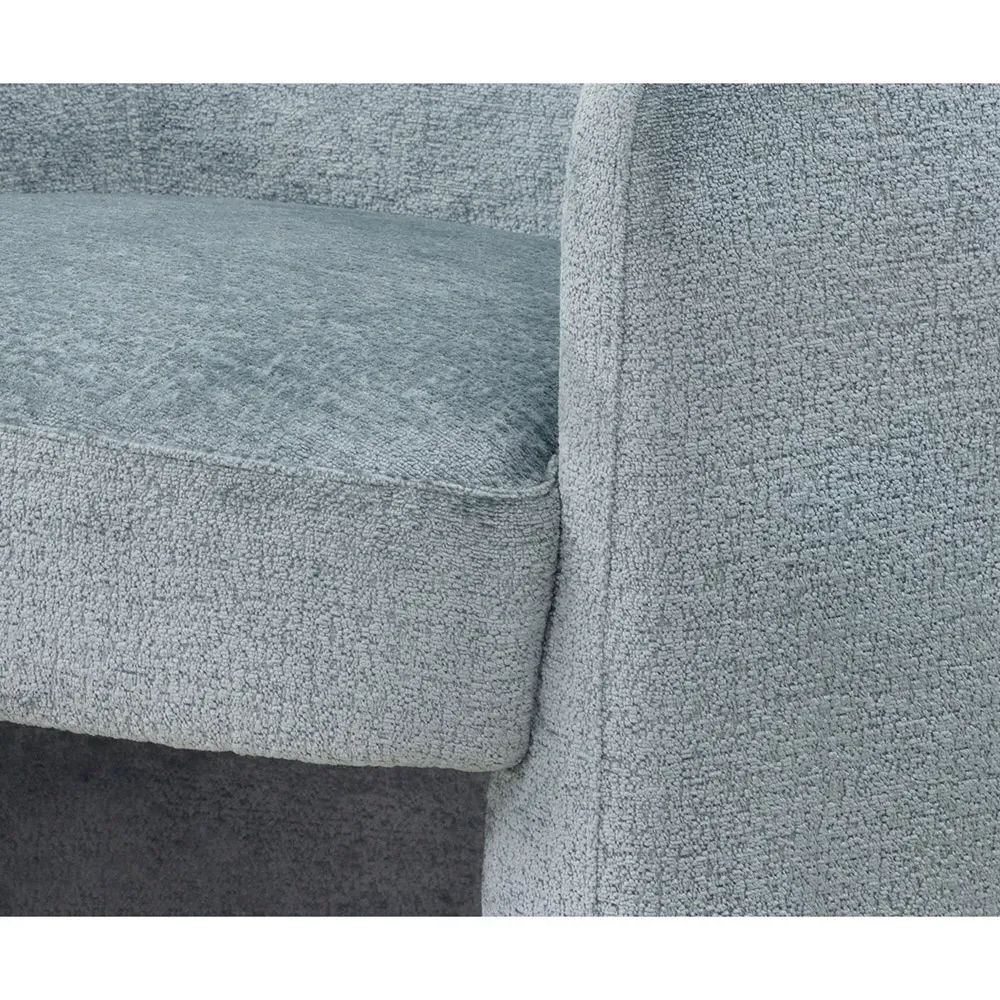 Kestenchia Curved Barrel Chair - French Blue, Polyester