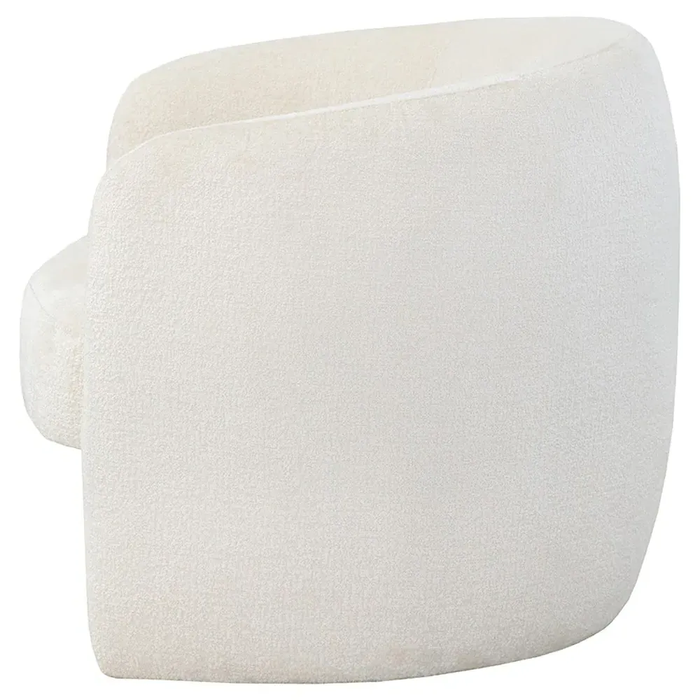 Kestenchia Curved Barrel Chair - Off White, Polyester