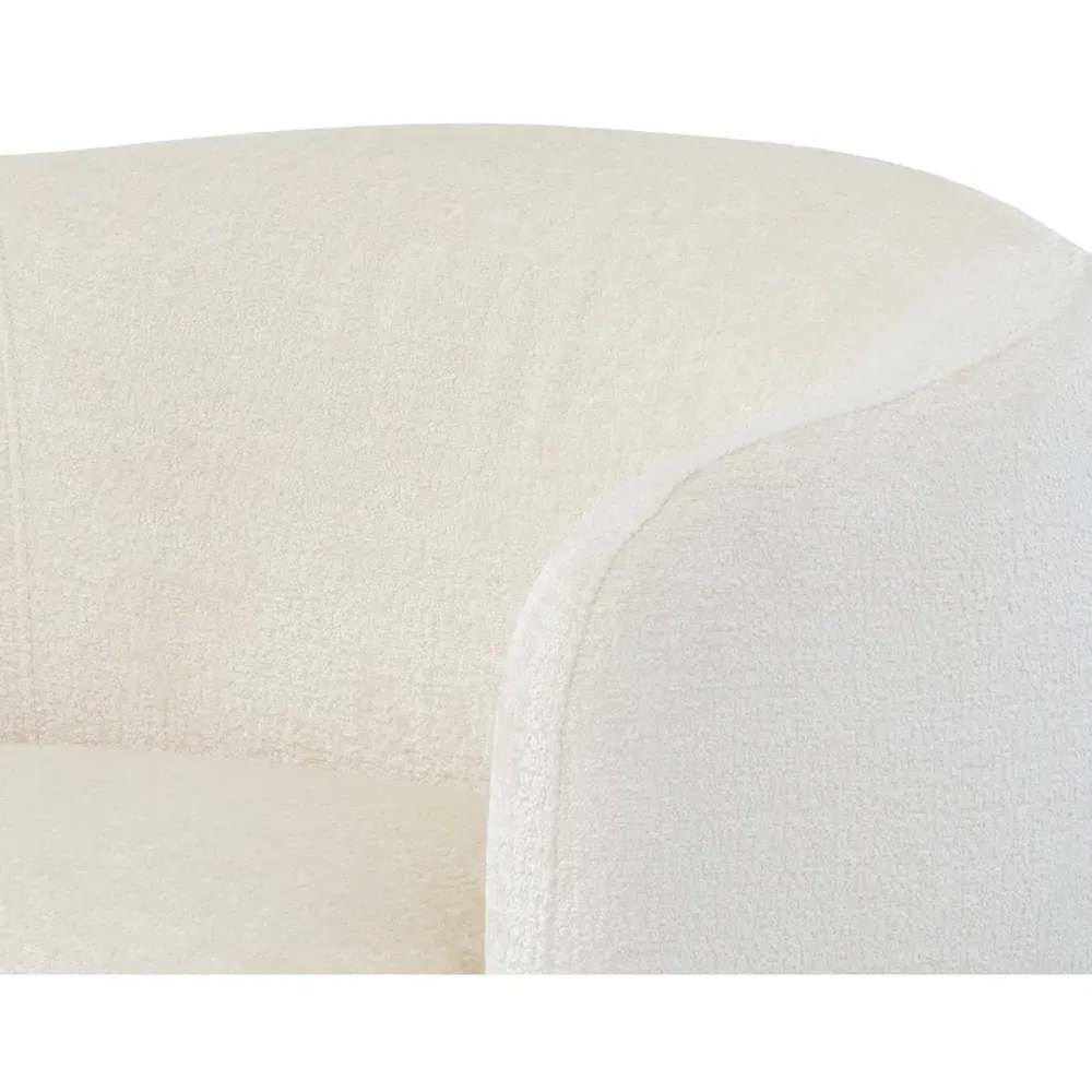 Kestenchia Curved Barrel Chair - Off White, Polyester