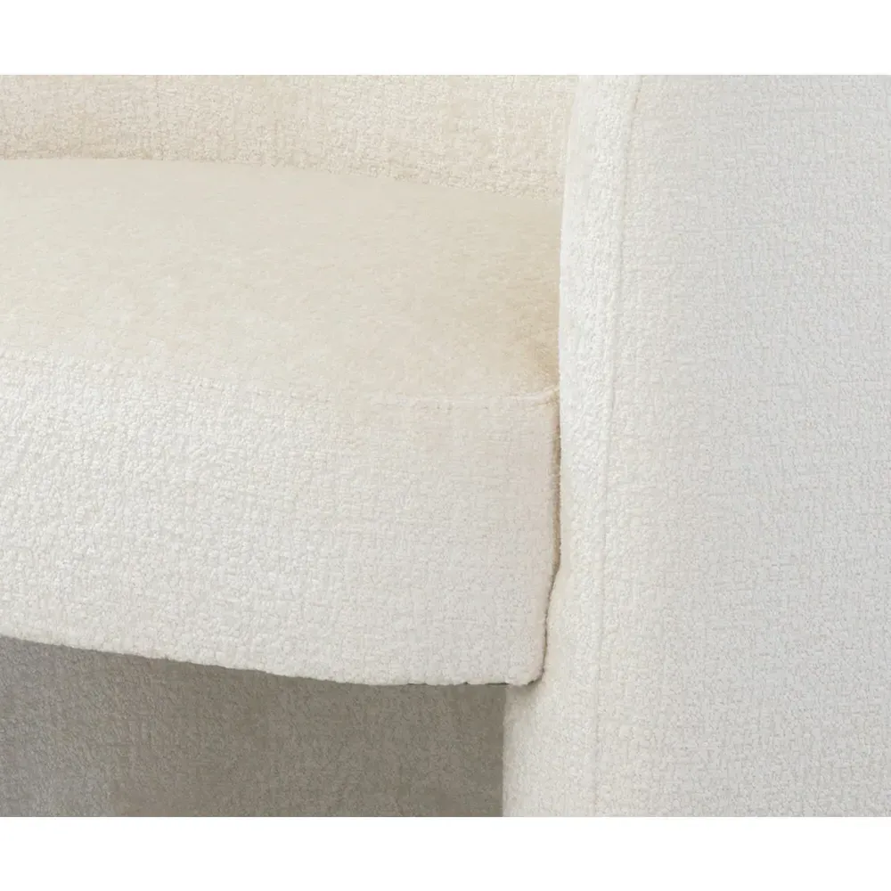 Kestenchia Curved Barrel Chair - Off White, Polyester