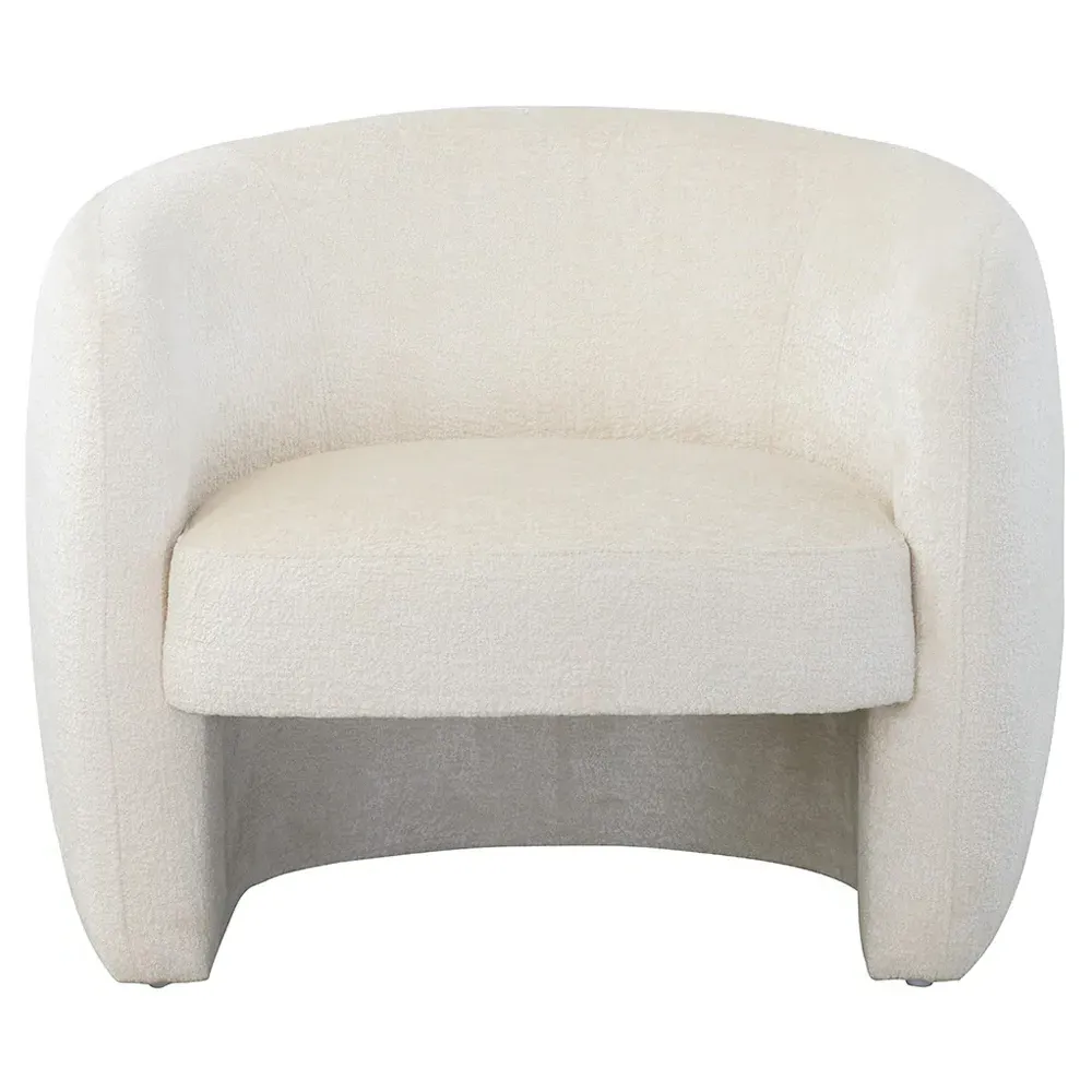Kestenchia Curved Barrel Chair - Off White, Polyester