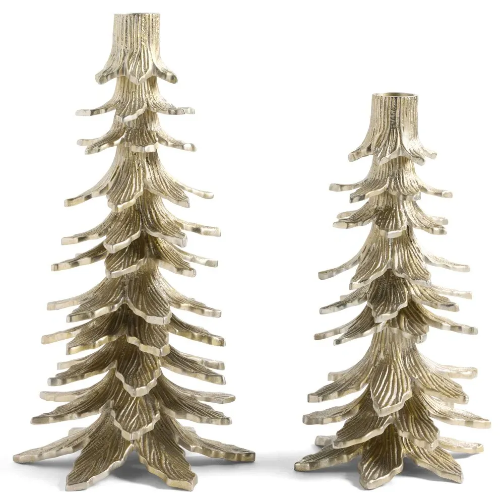 Kevin Large Candlestick Holder Set - Silver, Aluminum