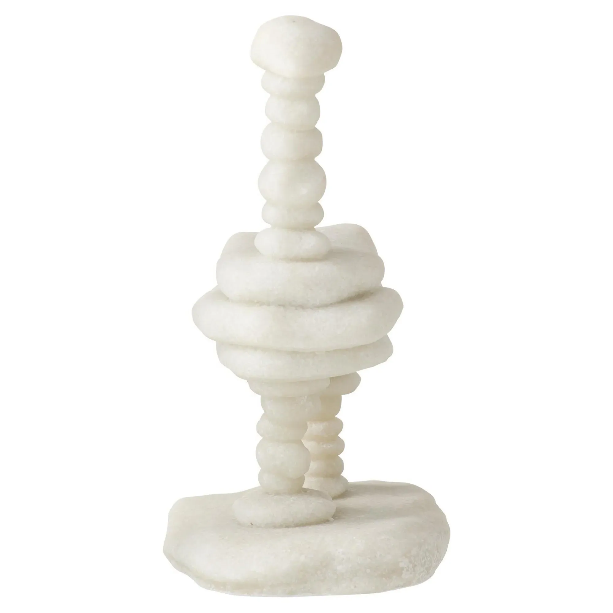 Kevin Stacked Ostrich Sculpture - White, Ricestone