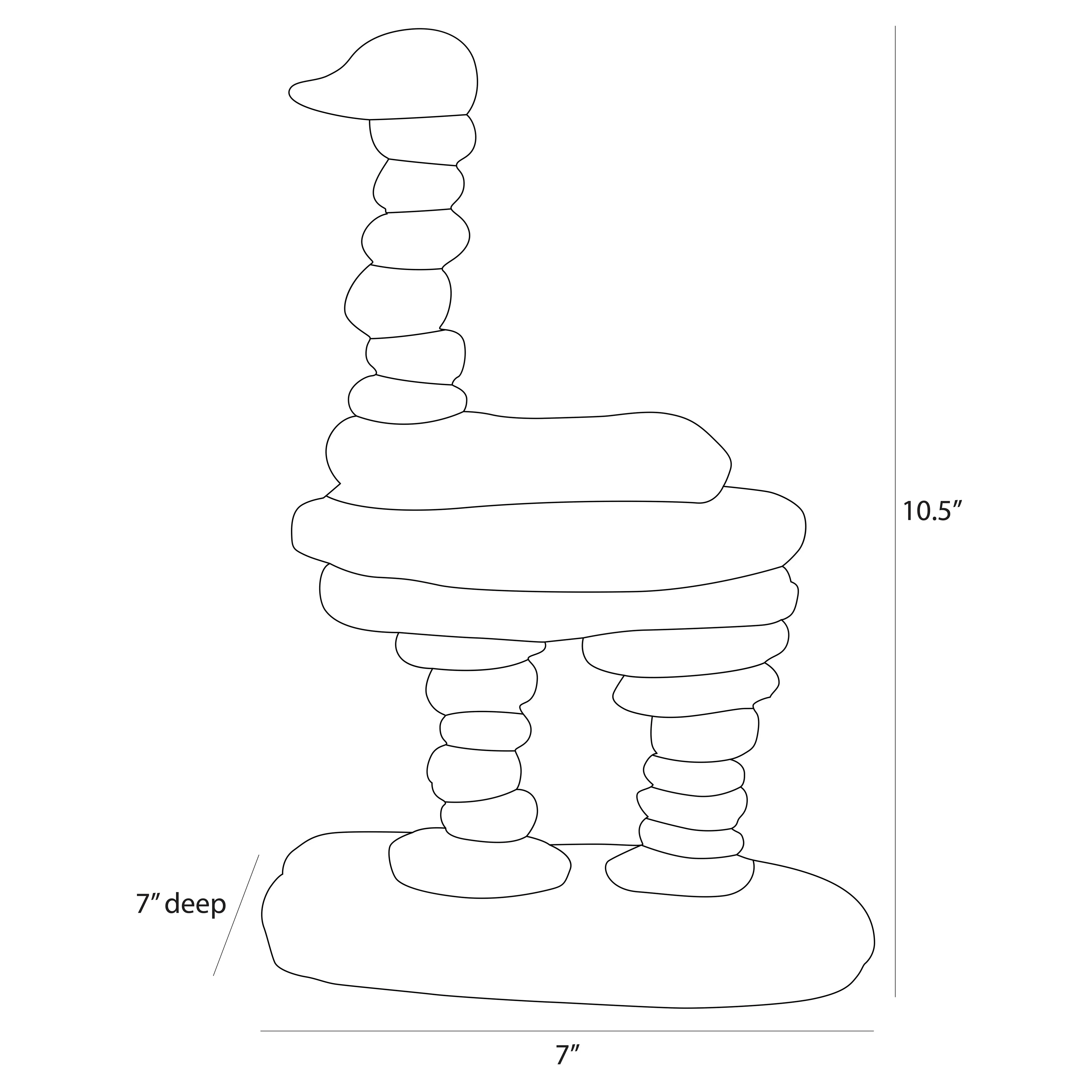 Kevin Stacked Ostrich Sculpture - White, Ricestone