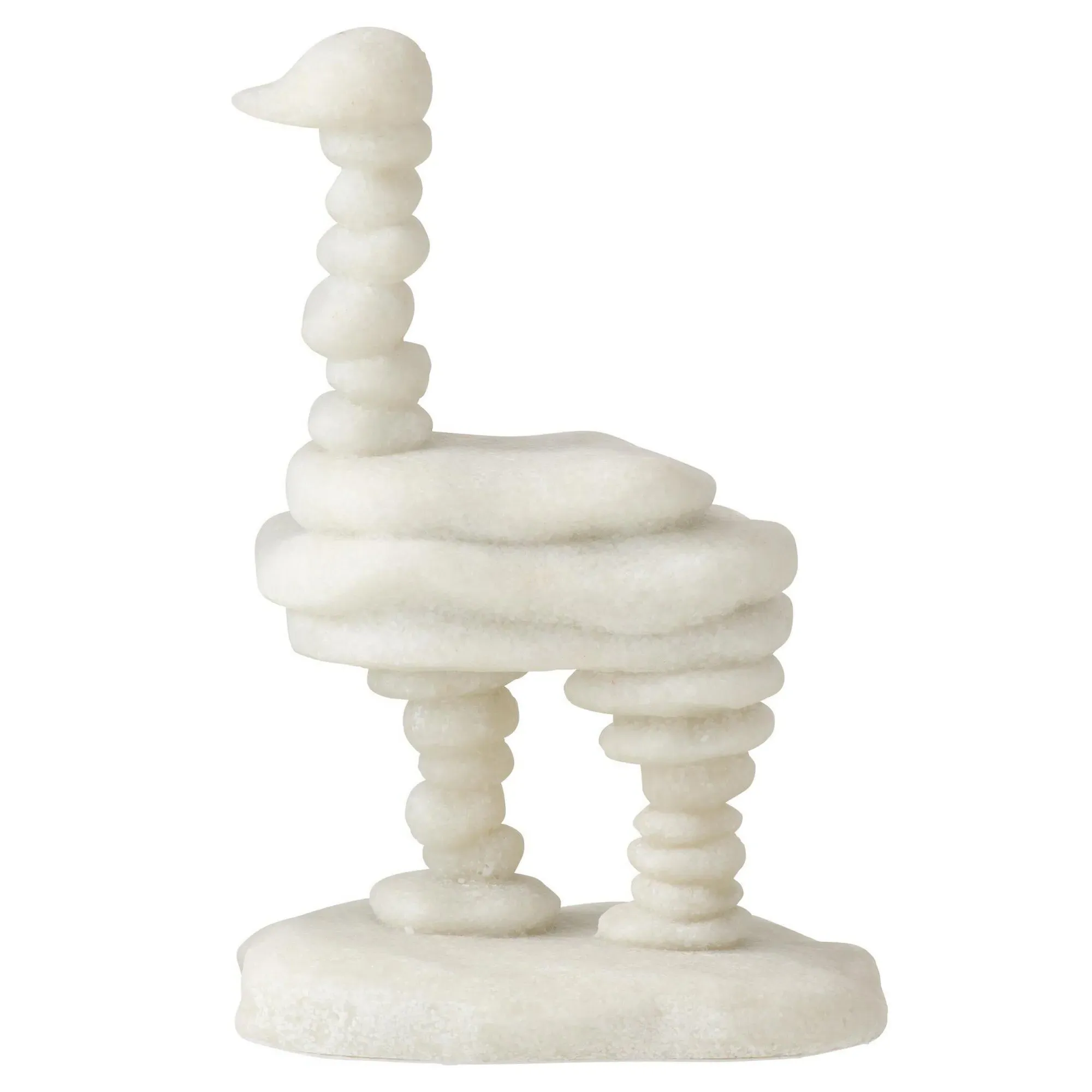 Kevin Stacked Ostrich Sculpture - White, Ricestone