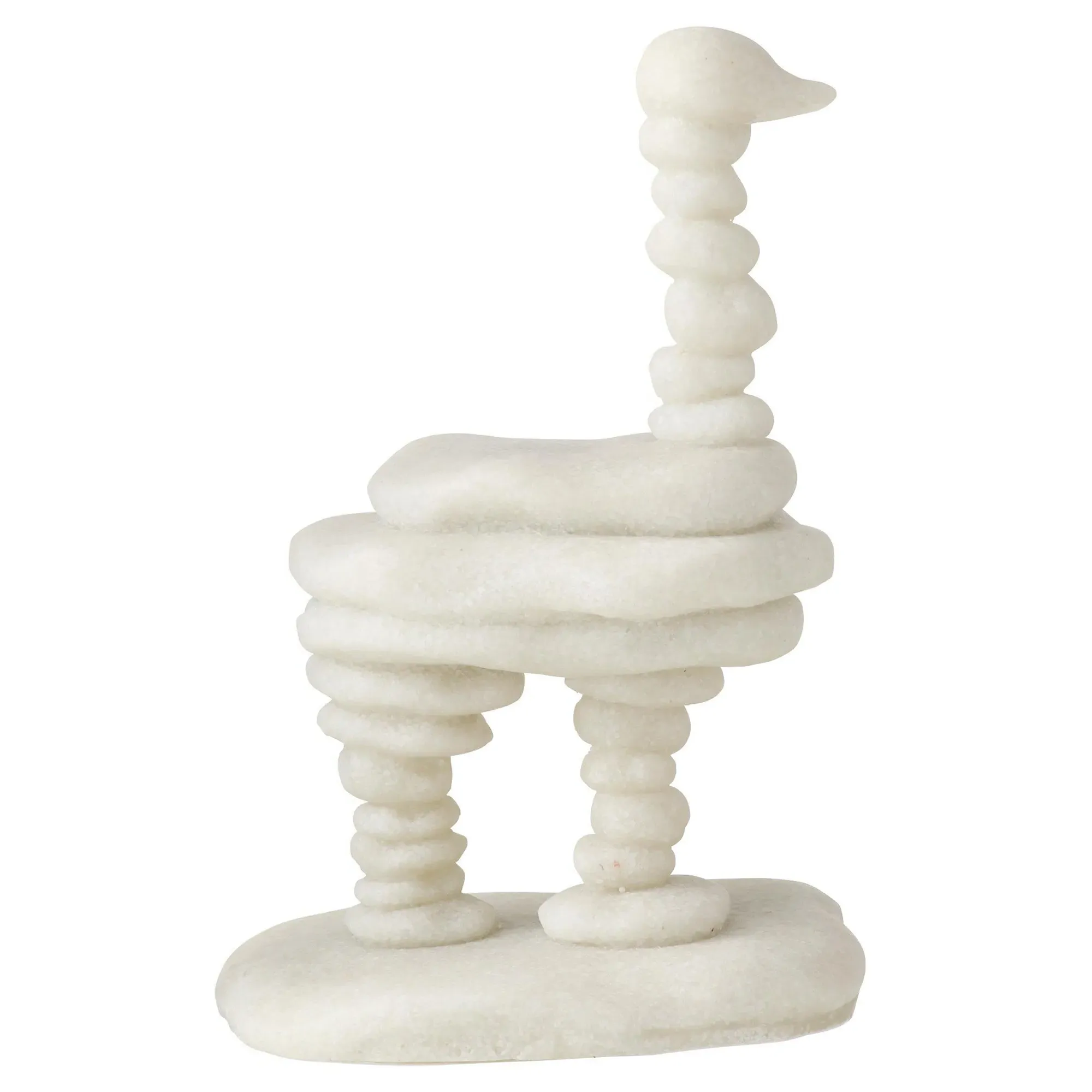Kevin Stacked Ostrich Sculpture - White, Ricestone