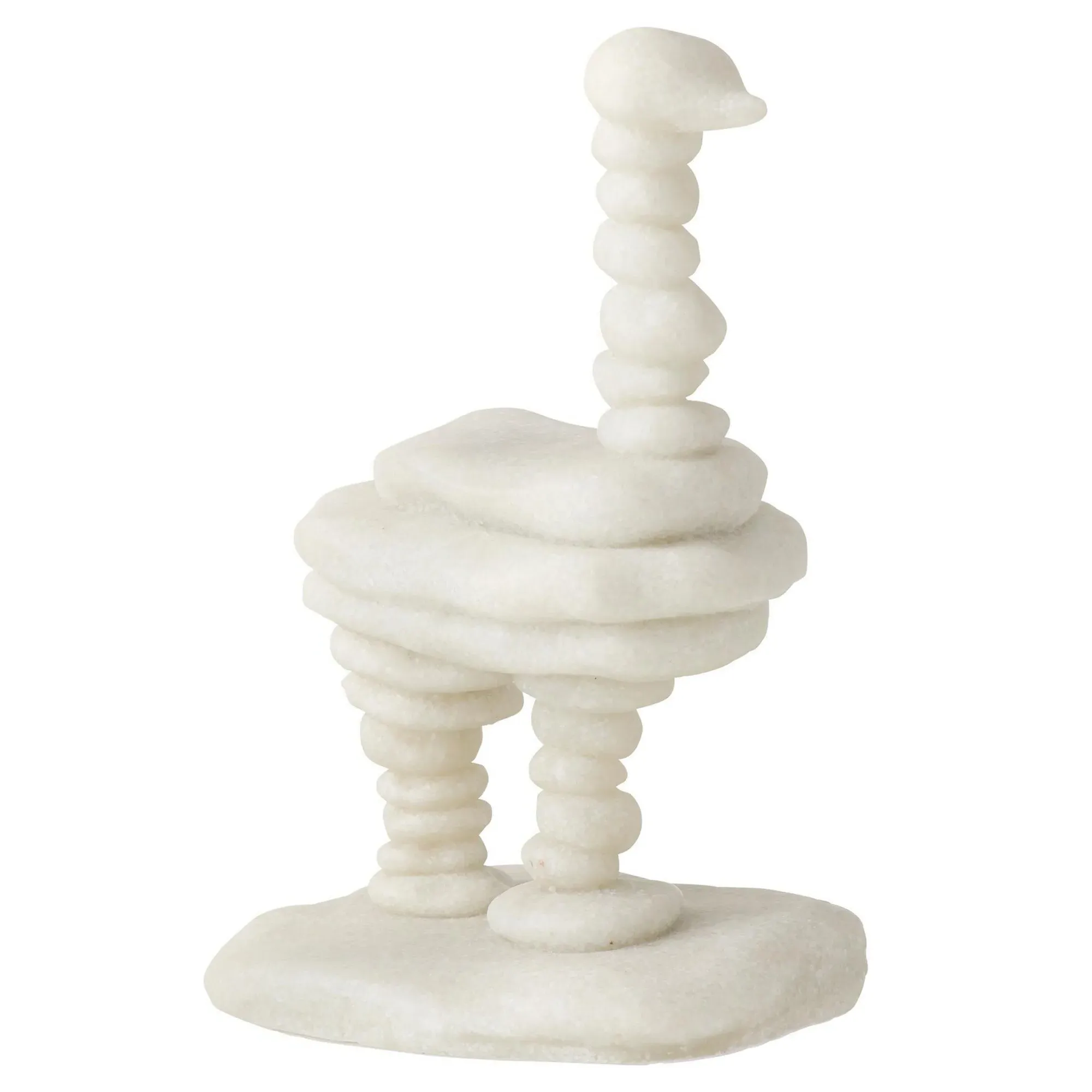 Kevin Stacked Ostrich Sculpture - White, Ricestone
