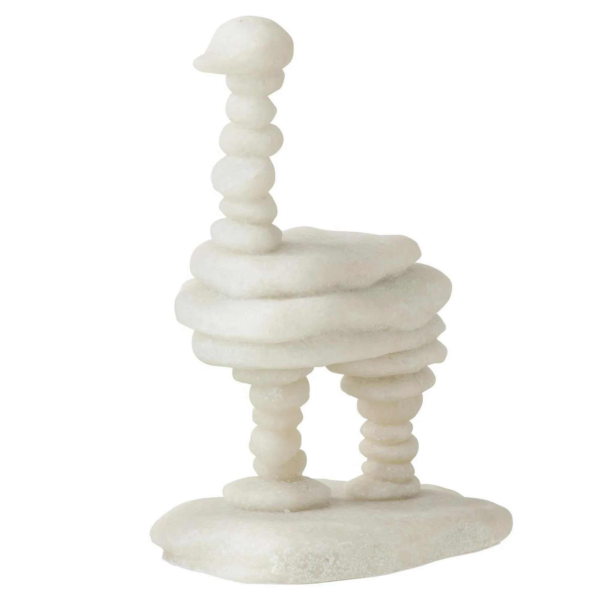 Kevin Stacked Ostrich Sculpture - White, Ricestone image