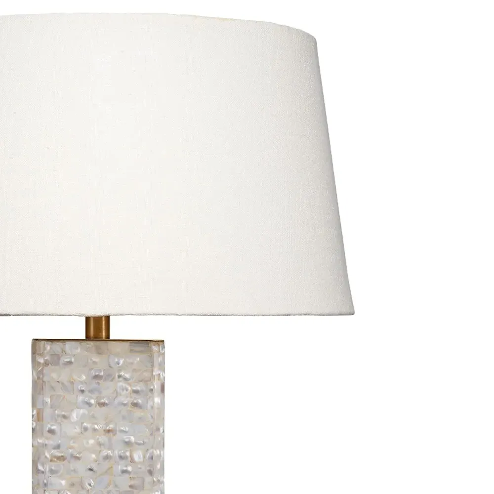 Keziah Table Lamp - White, Mother of Pearl