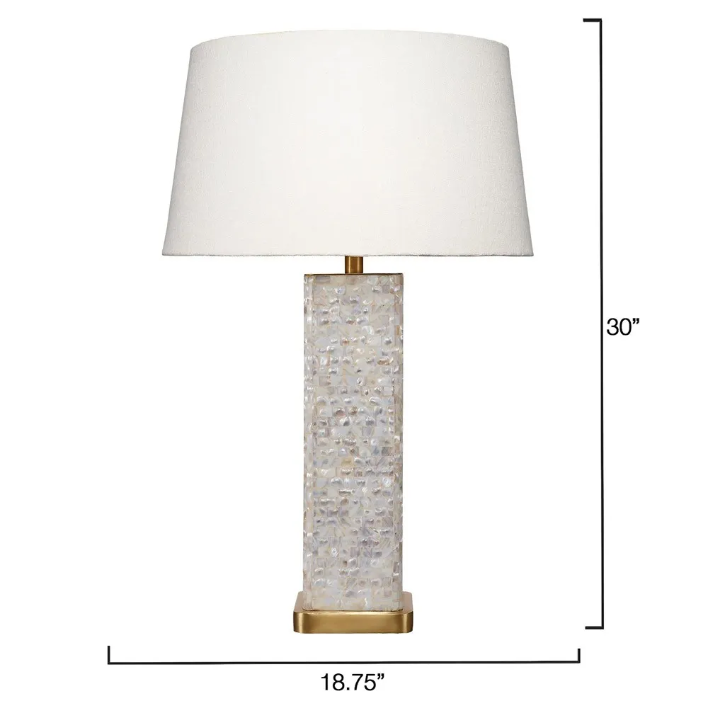 Keziah Table Lamp - White, Mother of Pearl