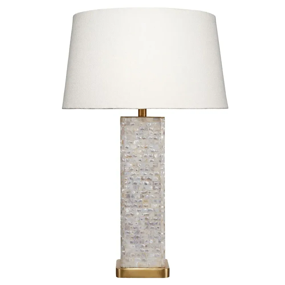 Keziah Table Lamp - White, Mother of Pearl