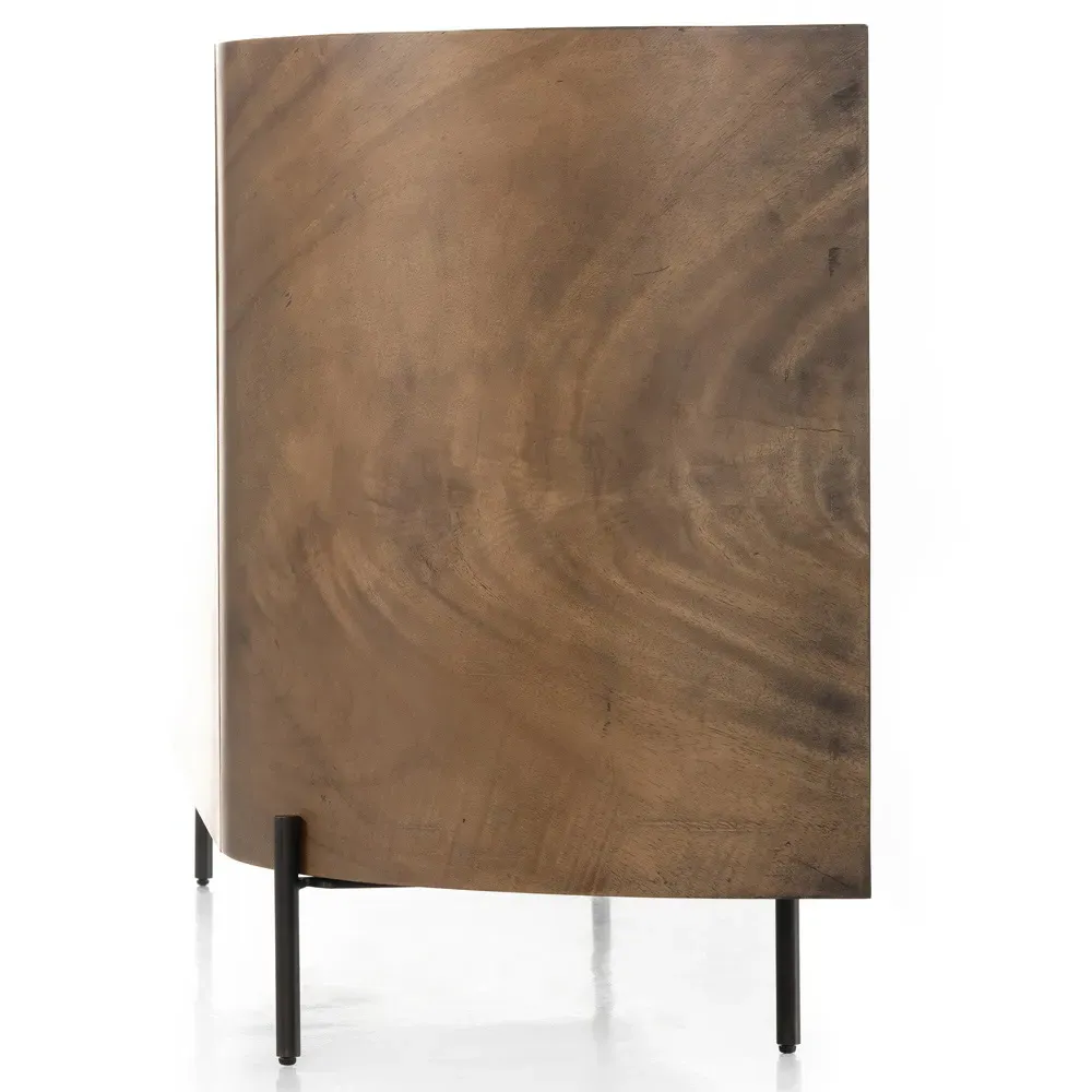 Khalil Curved Sideboard - Dark Brown, Wood