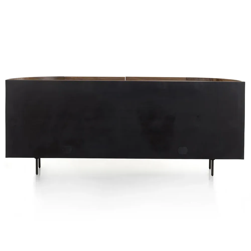 Khalil Curved Sideboard - Dark Brown, Wood