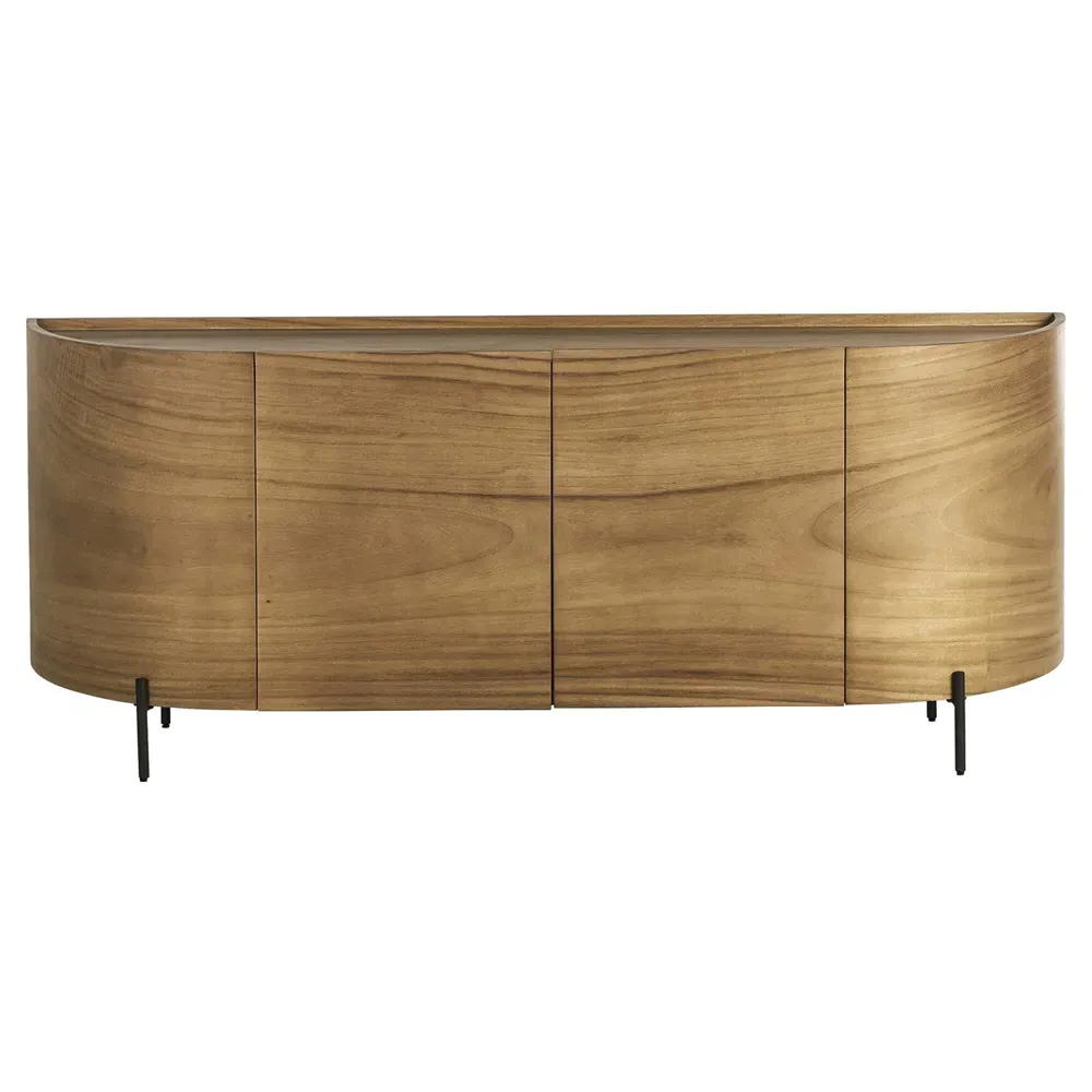 Khalil Curved Sideboard - Light Brown, Wood