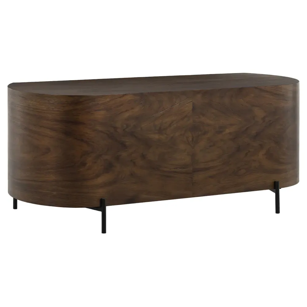 Khalil Demilune Executive Desk - Dark Brown, Wood