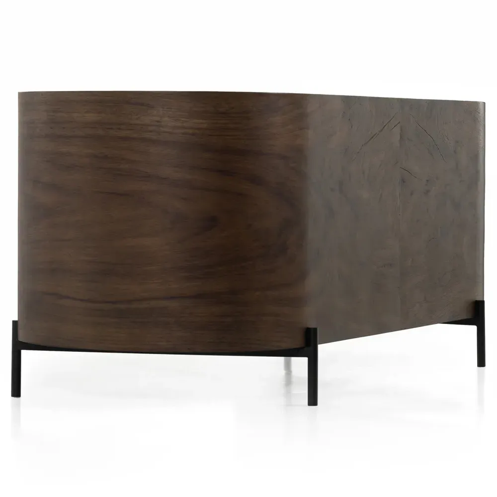 Khalil Demilune Executive Desk - Dark Brown, Wood