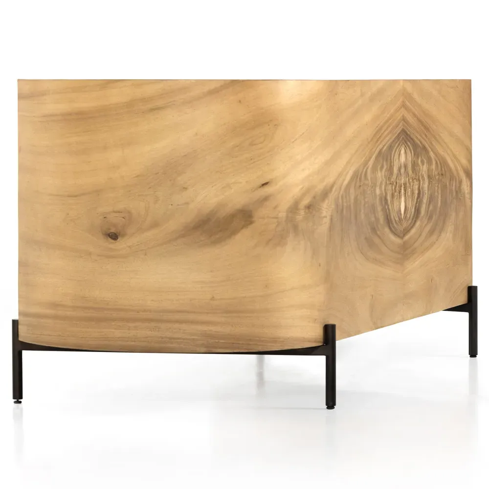 Khalil Executive Desk with Storage - Brown, Guanacaste Wood