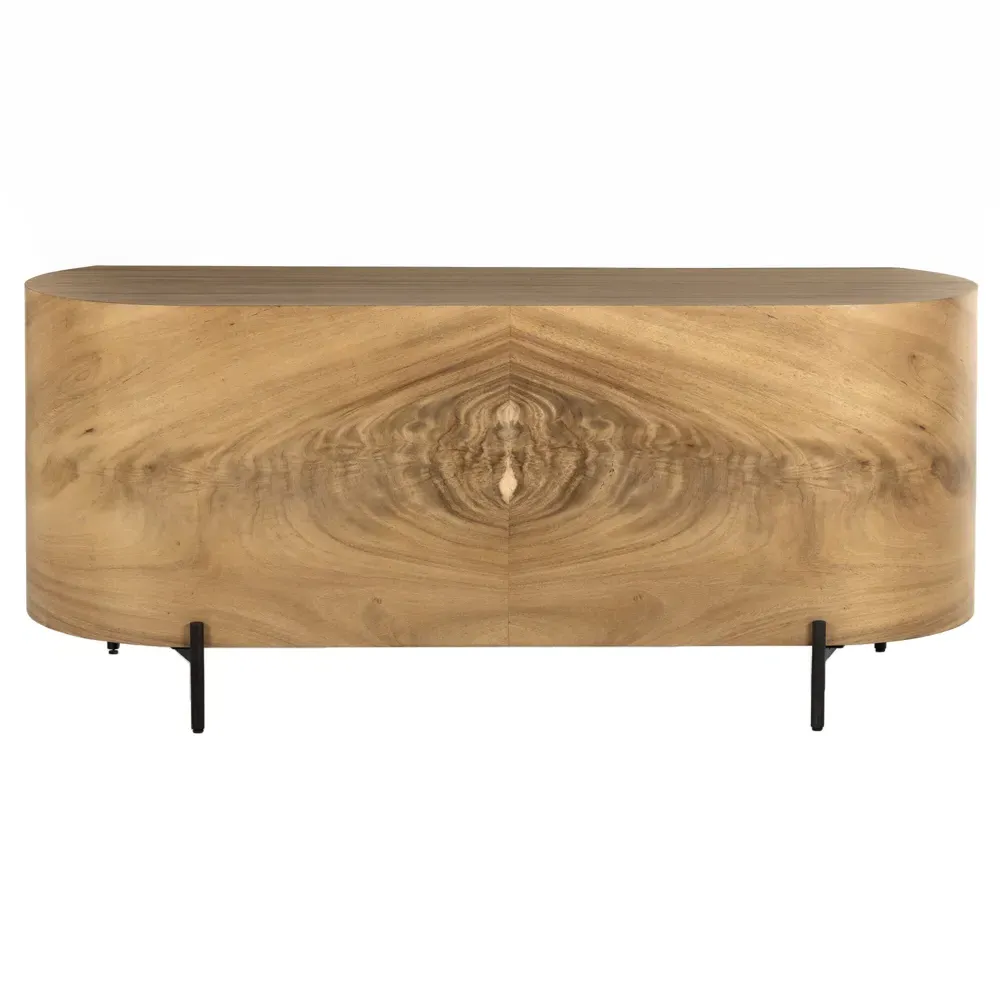 Khalil Executive Desk with Storage - Brown, Guanacaste Wood image