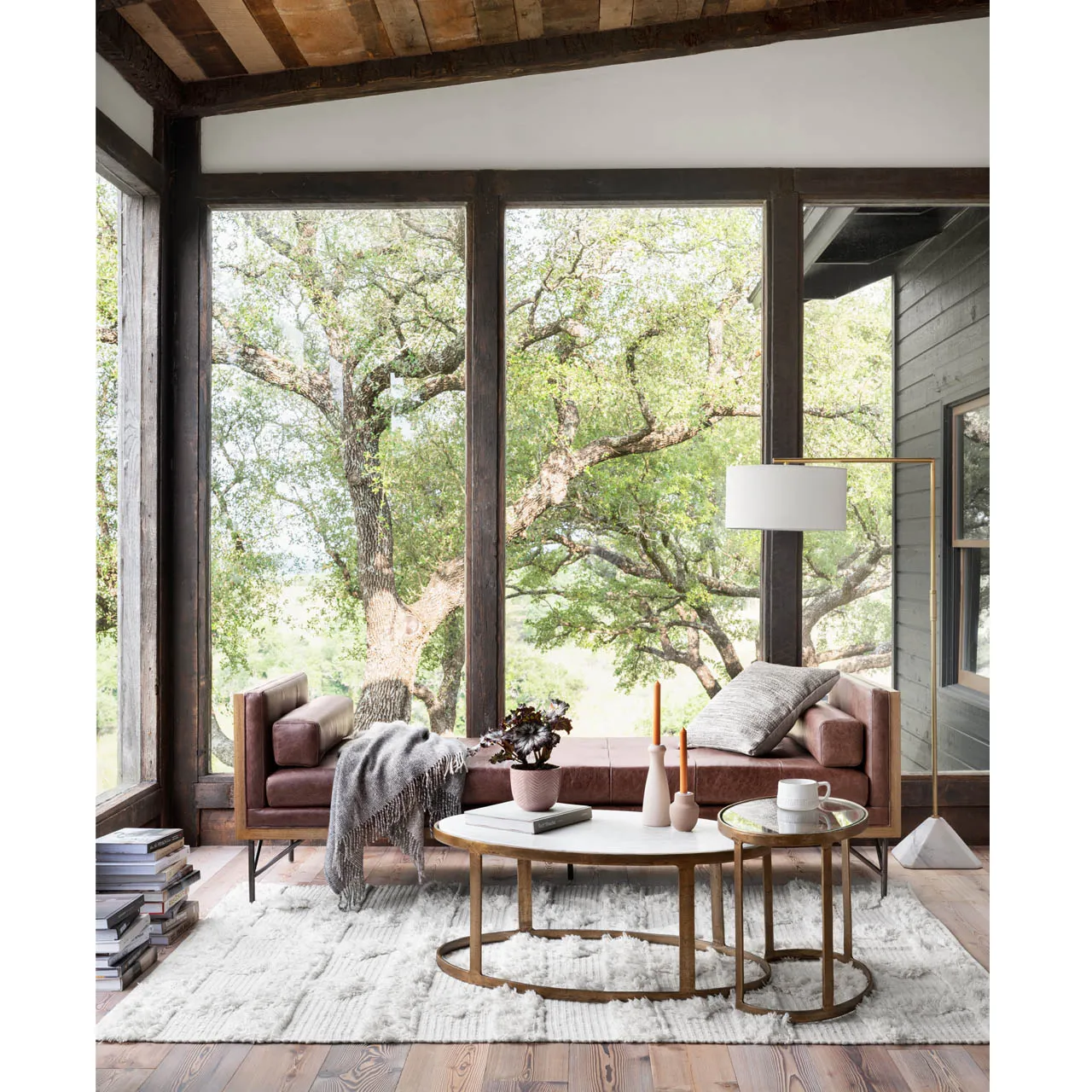 Khari Oval Nesting Coffee Tables - White, Marble