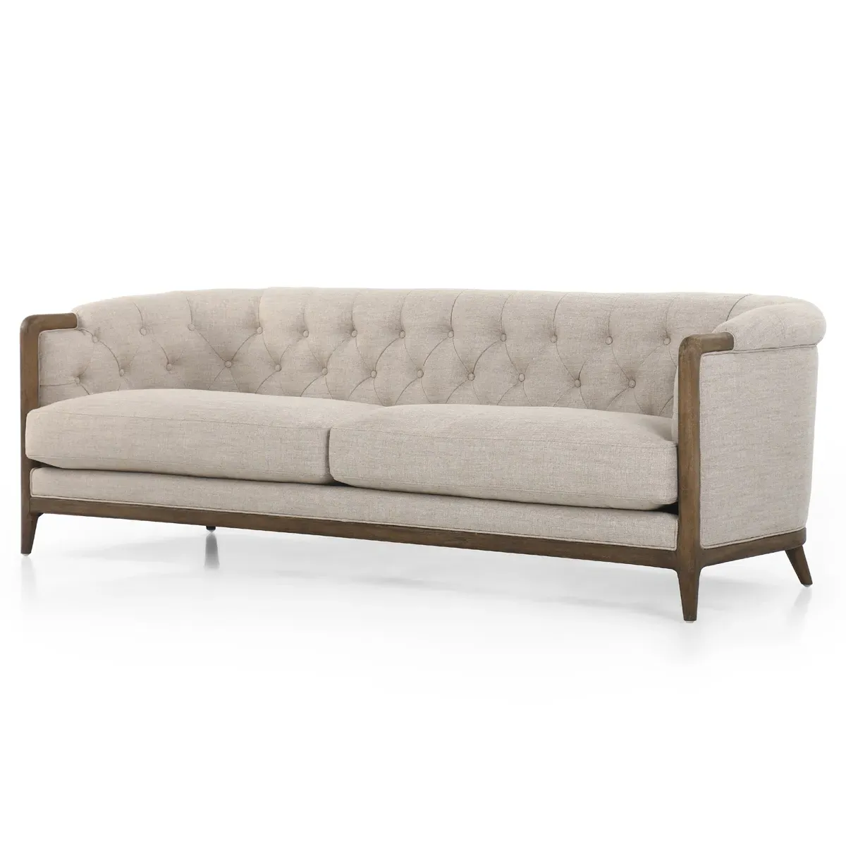 Khloe Tufted Sofa - Beige, Parawood
