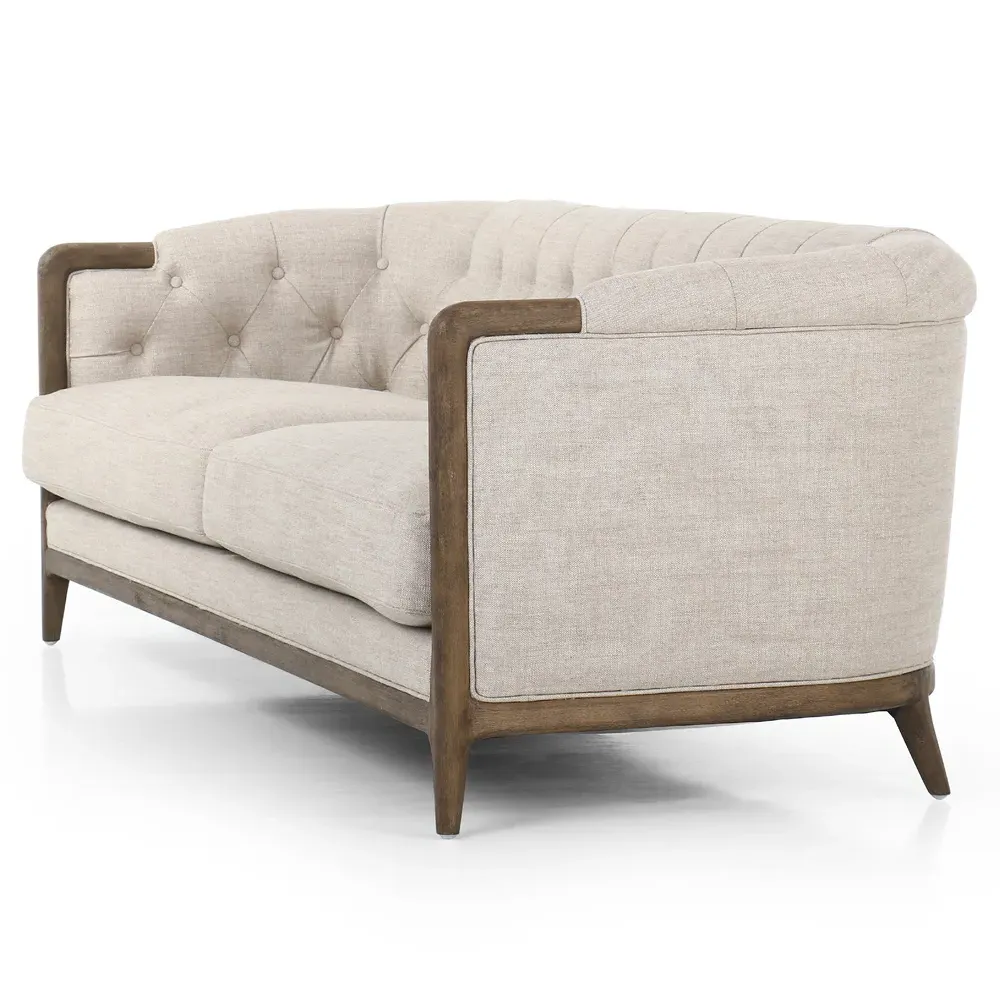 Khloe Tufted Sofa - Beige, Parawood
