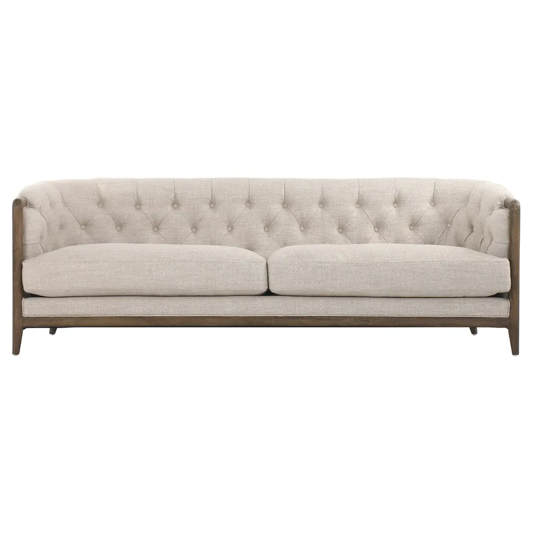 Khloe Tufted Sofa - Beige, Parawood