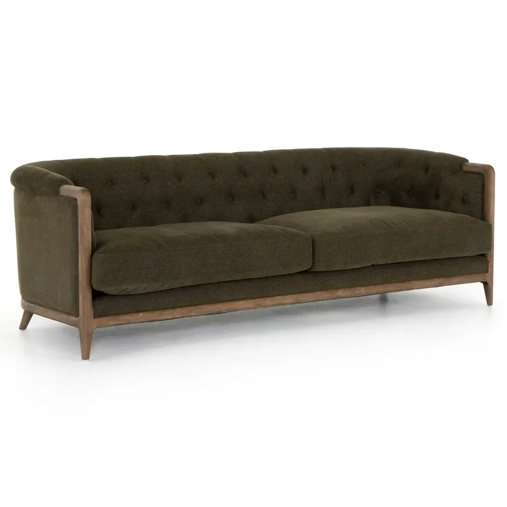 Khloe Tufted Sofa - Green, Parawood