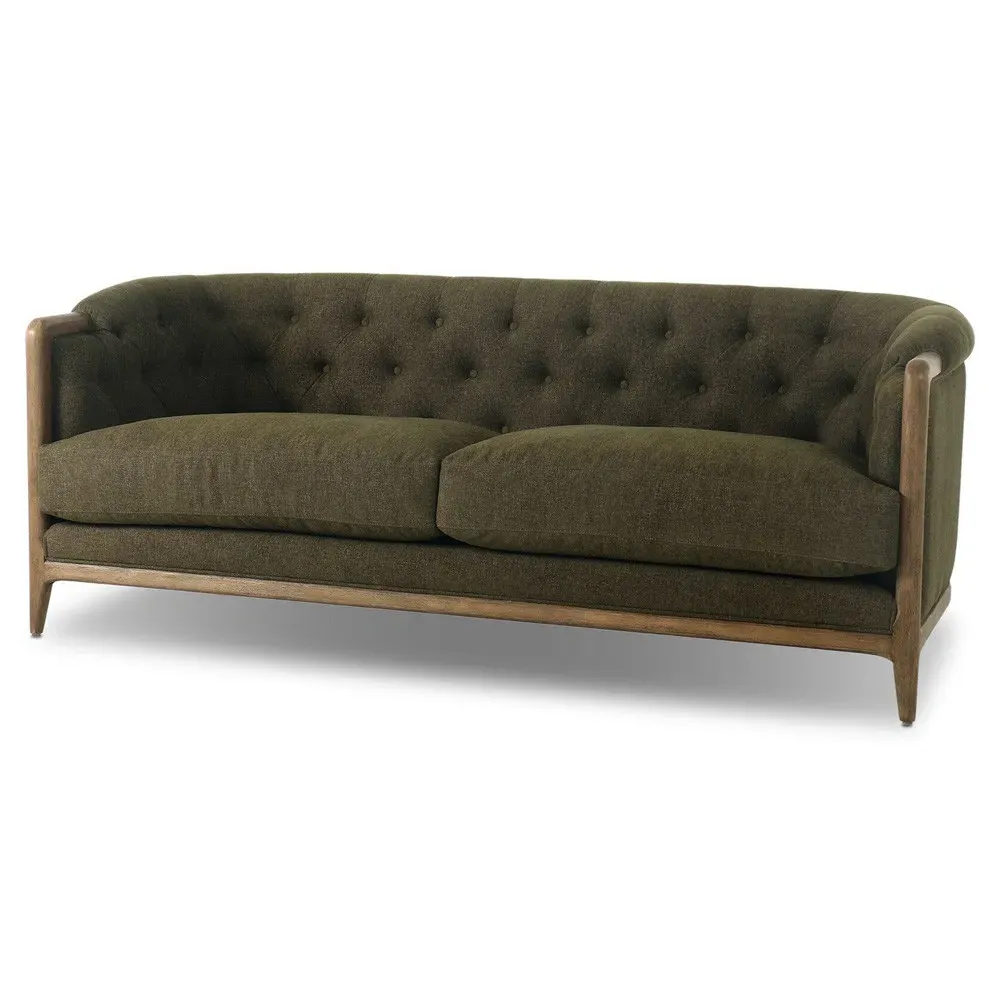 Khloe Tufted Sofa - Green, Parawood
