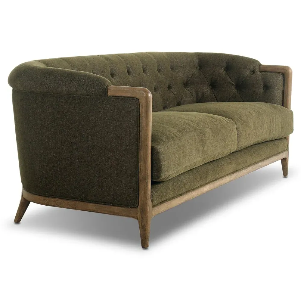 Khloe Tufted Sofa - Green, Parawood