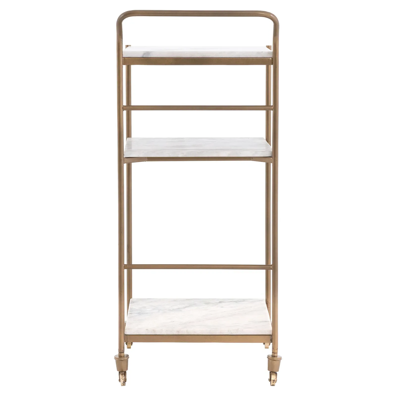 Kian 3-Tier Bar Cart - White, Marble