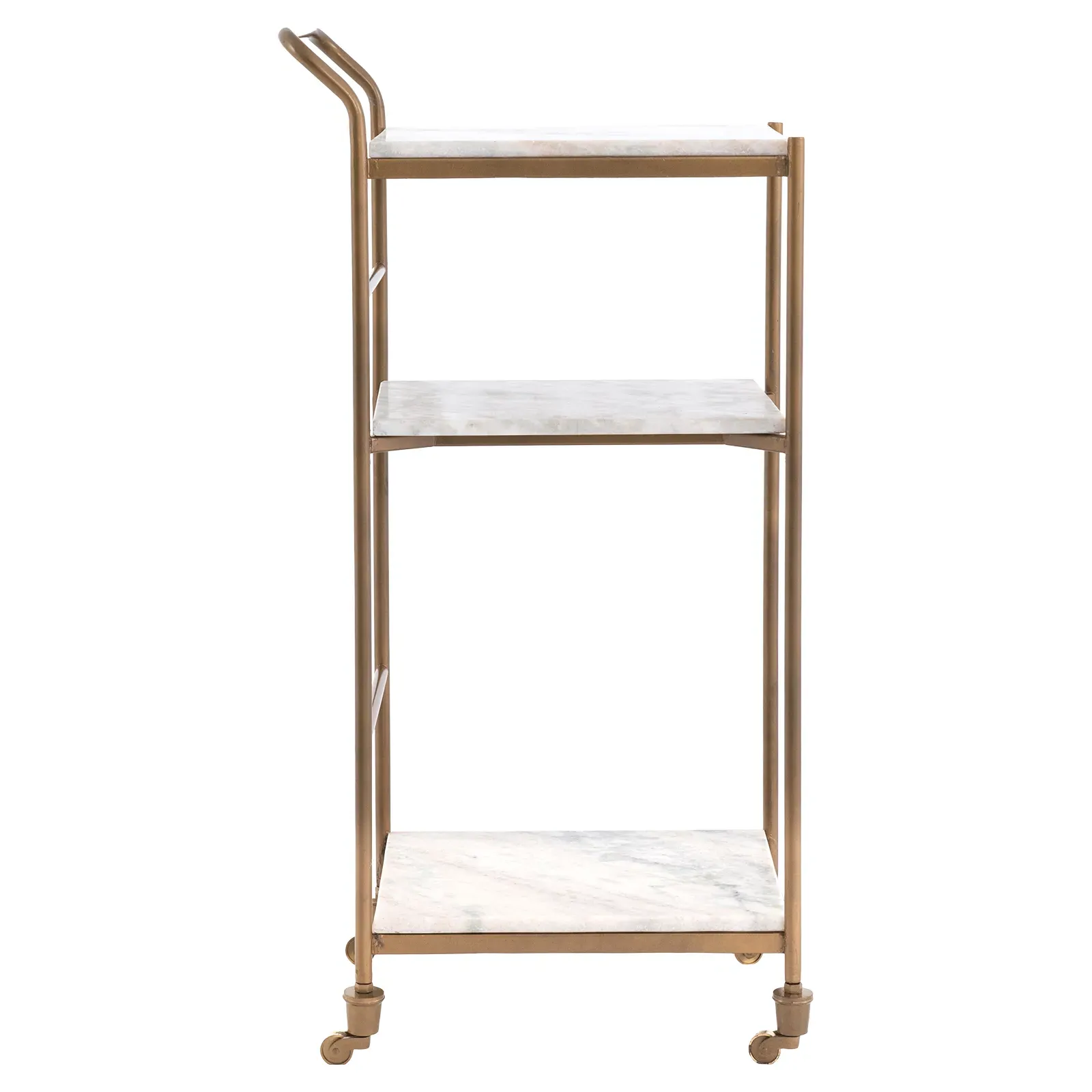 Kian 3-Tier Bar Cart - White, Marble
