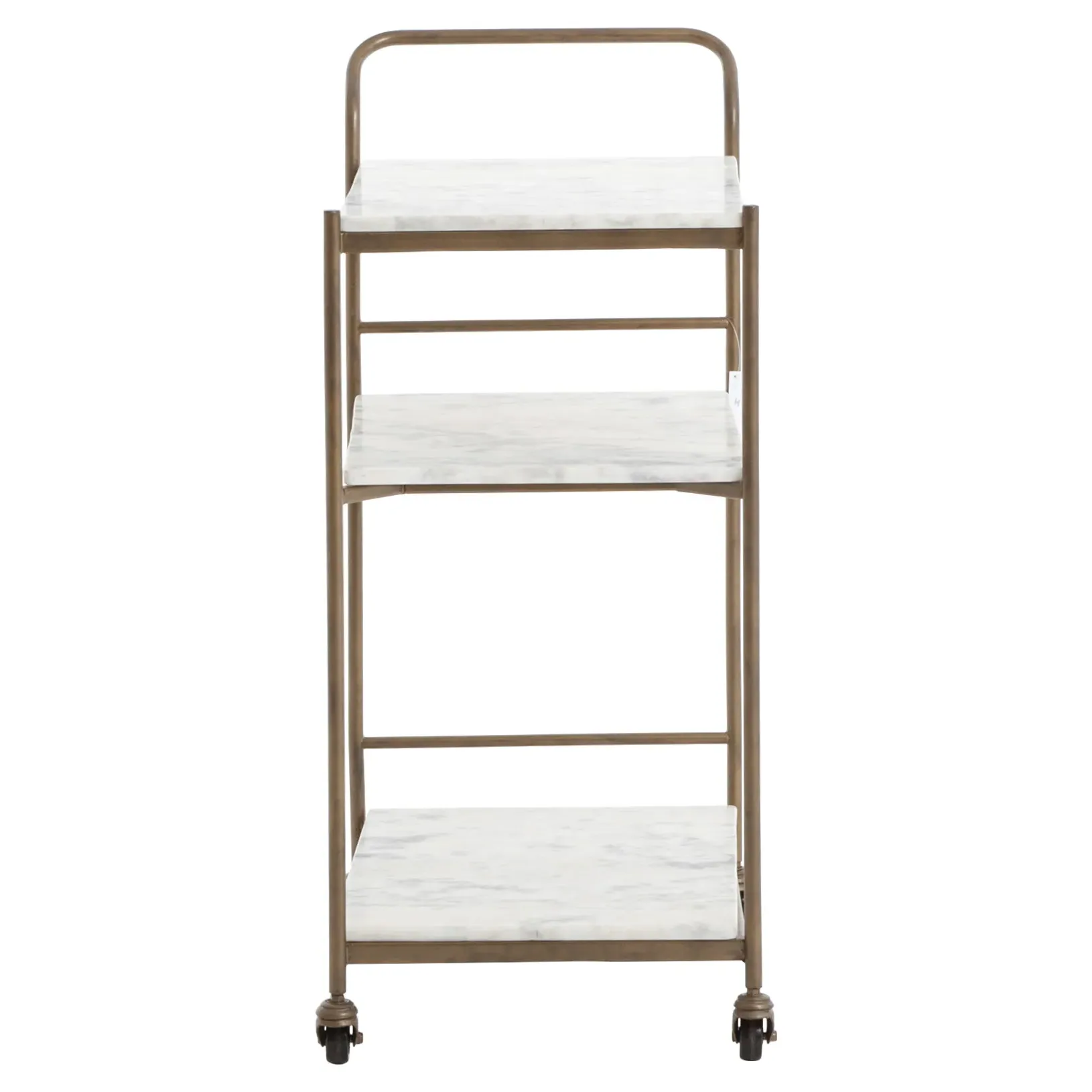Kian 3-Tier Bar Cart - White, Marble