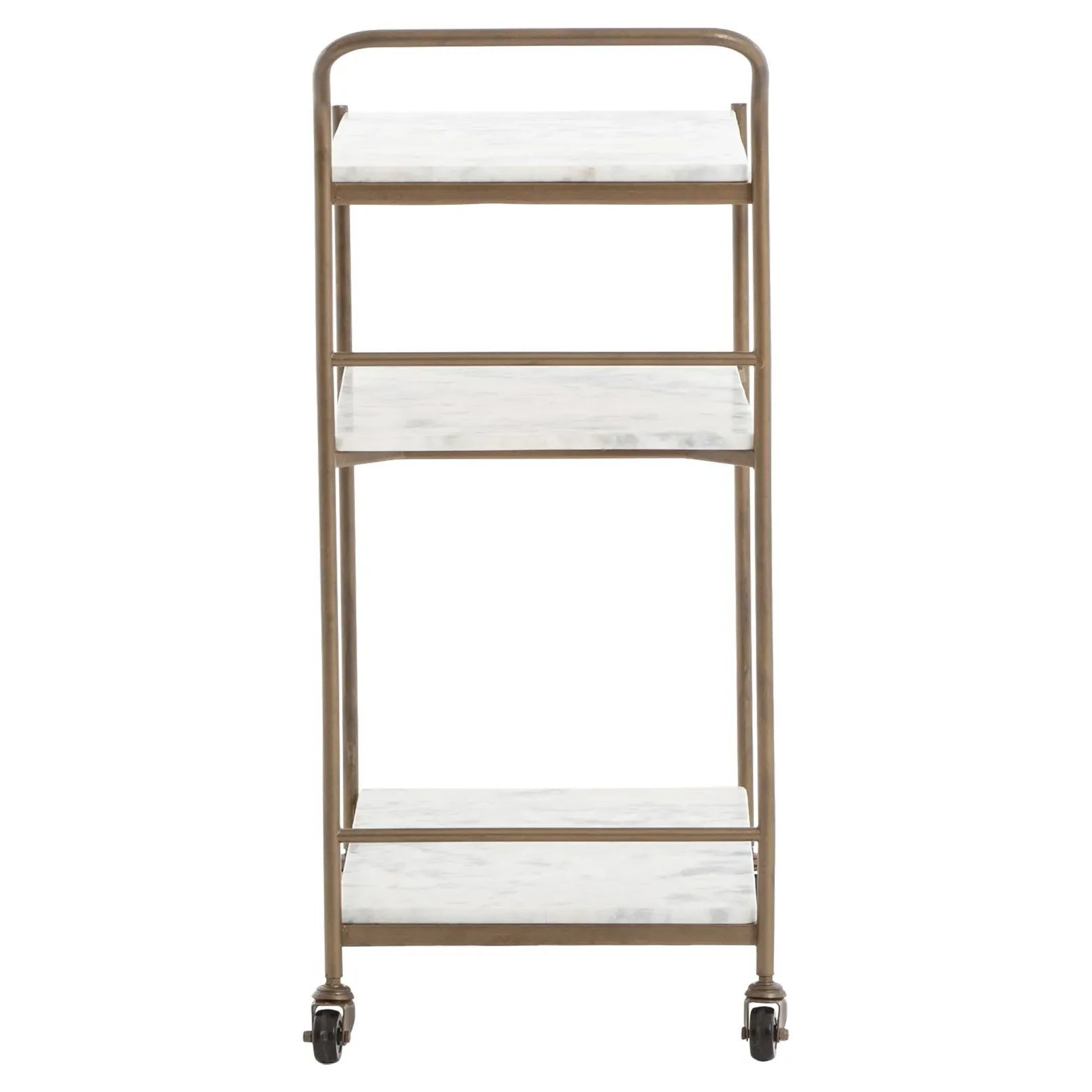 Kian 3-Tier Bar Cart - White, Marble