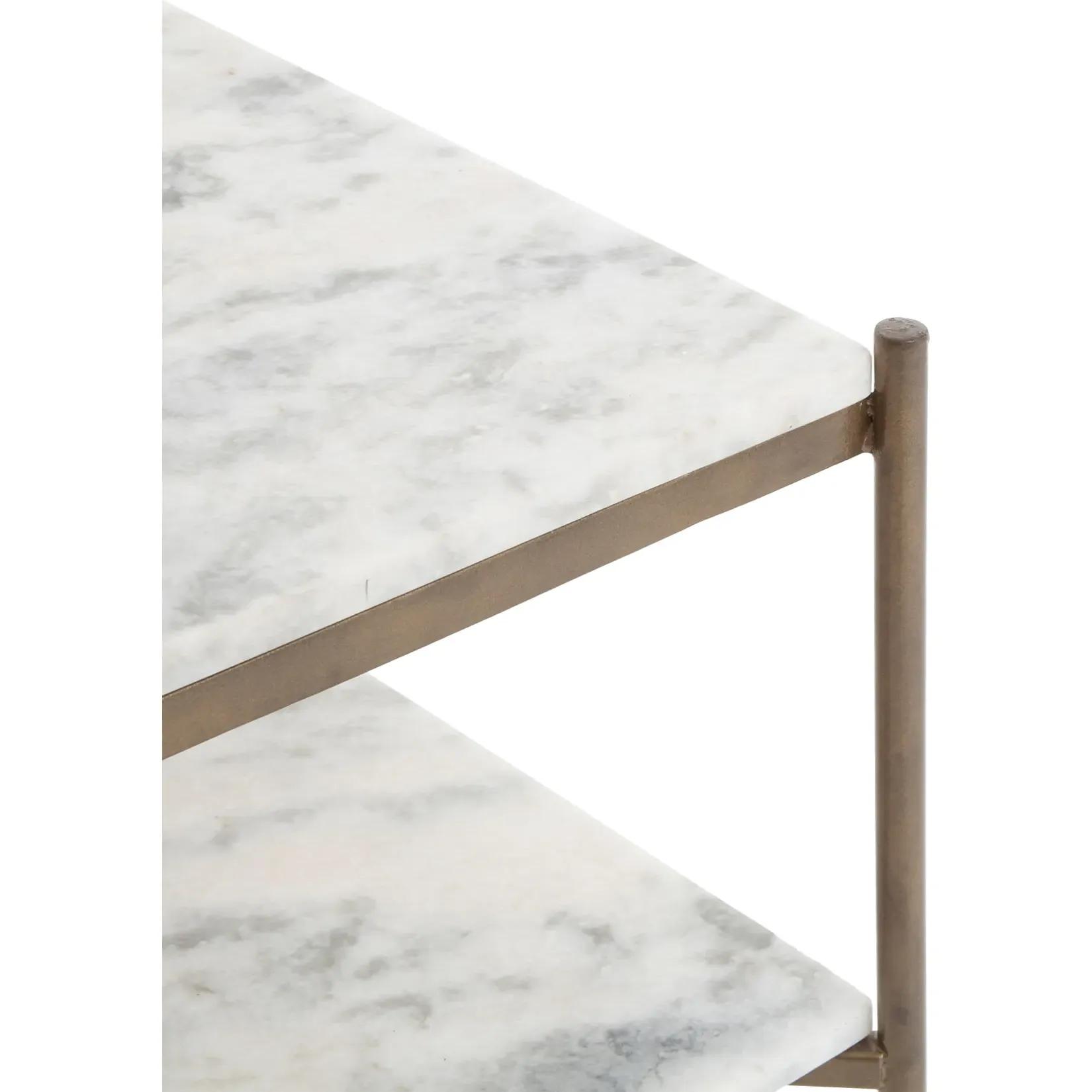 Kian 3-Tier Bar Cart - White, Marble