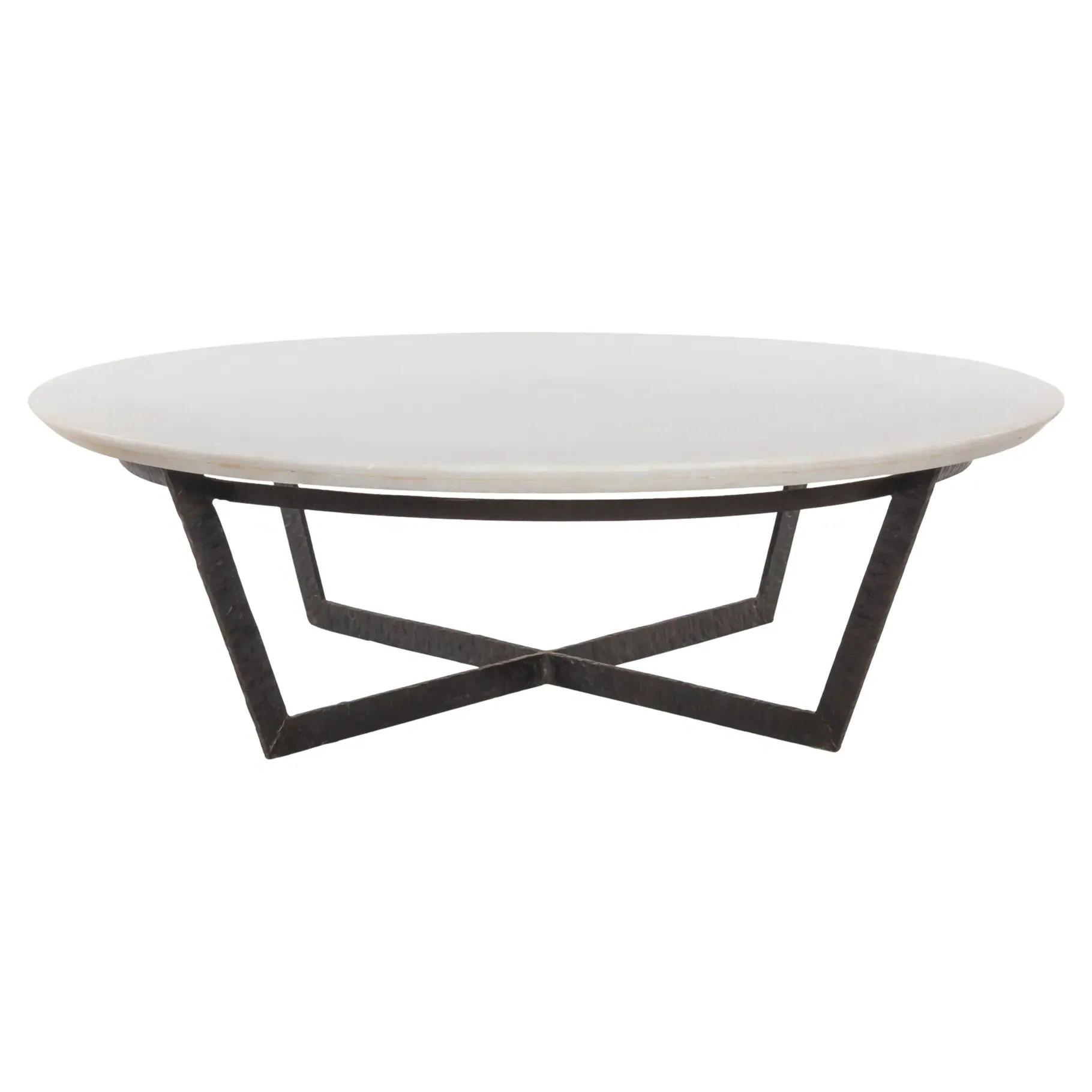 Kian Round Coffee Table - White, Marble