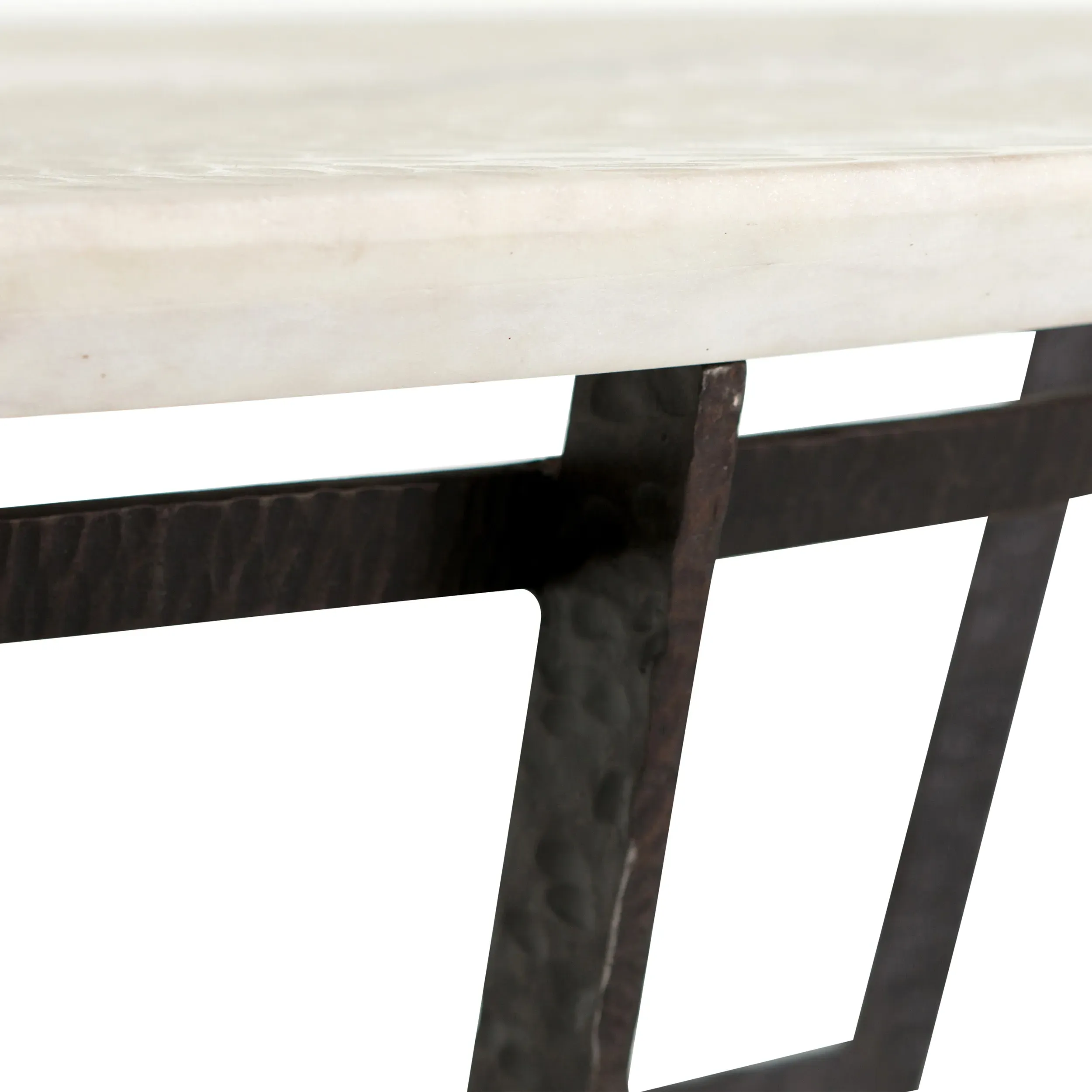 Kian Round Coffee Table - White, Marble