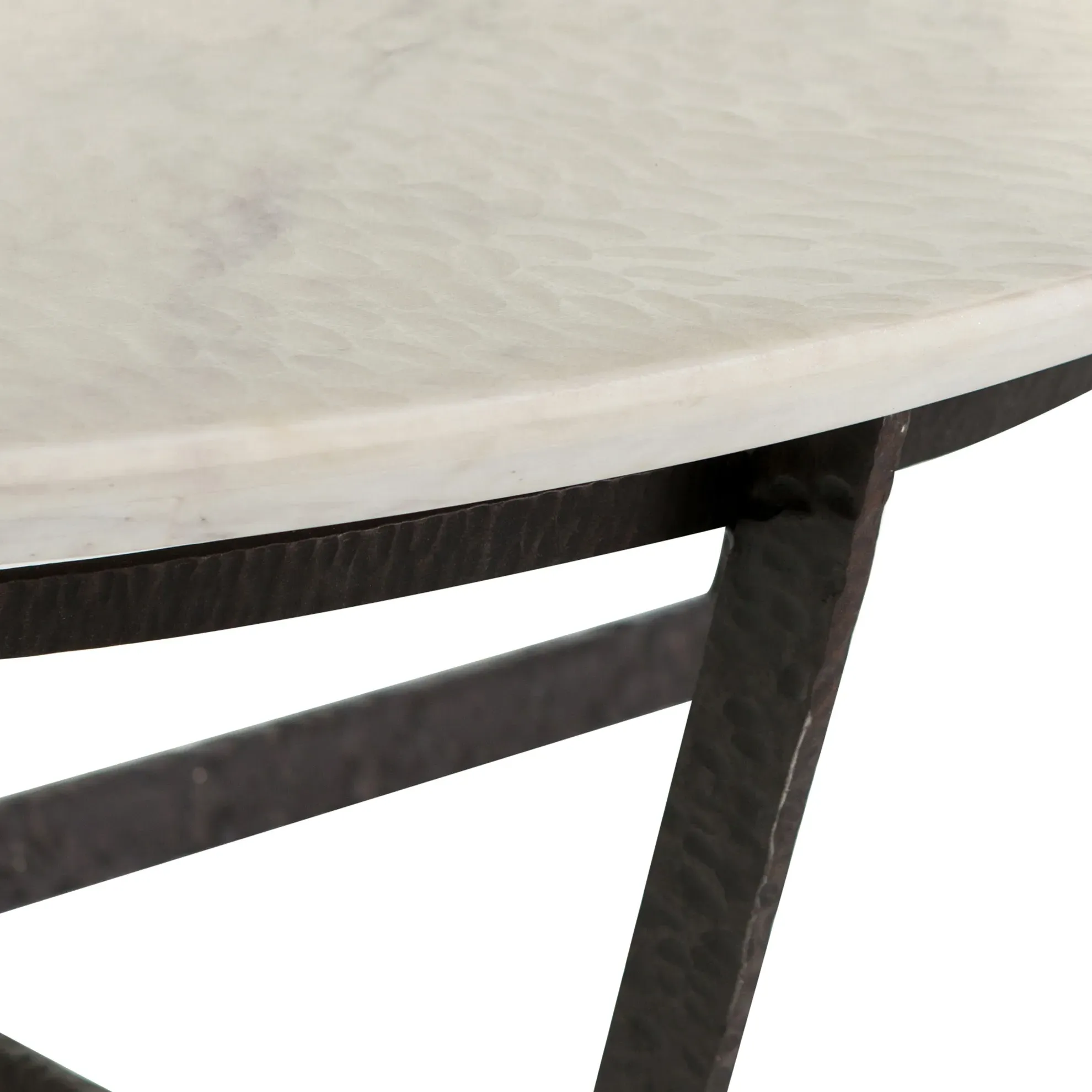 Kian Round Coffee Table - White, Marble