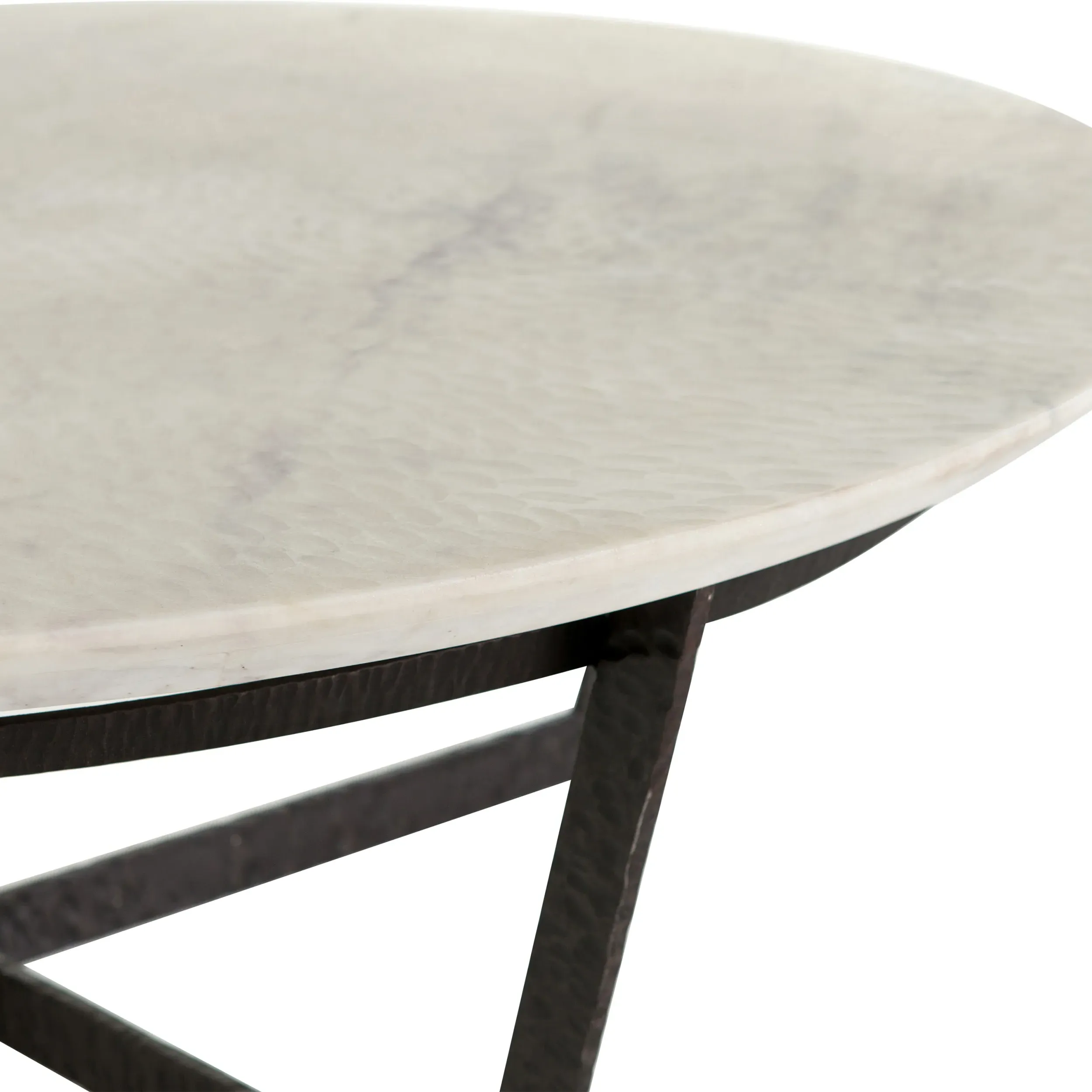 Kian Round Coffee Table - White, Marble