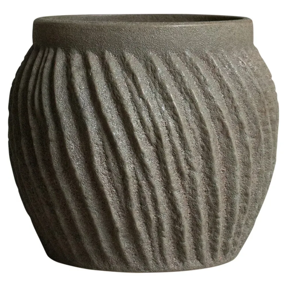 Kiara Small Round Pot Planter - Grey, Ceramic image