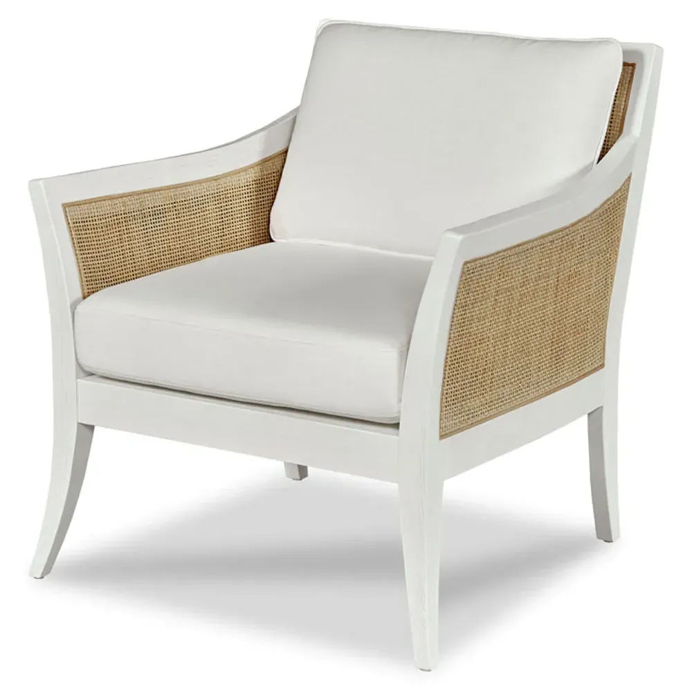 Kiawah Woven Cane Lounge Chair - Alabaster White, Oak