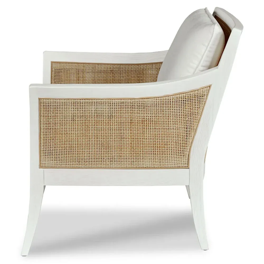Kiawah Woven Cane Lounge Chair - Alabaster White, Oak
