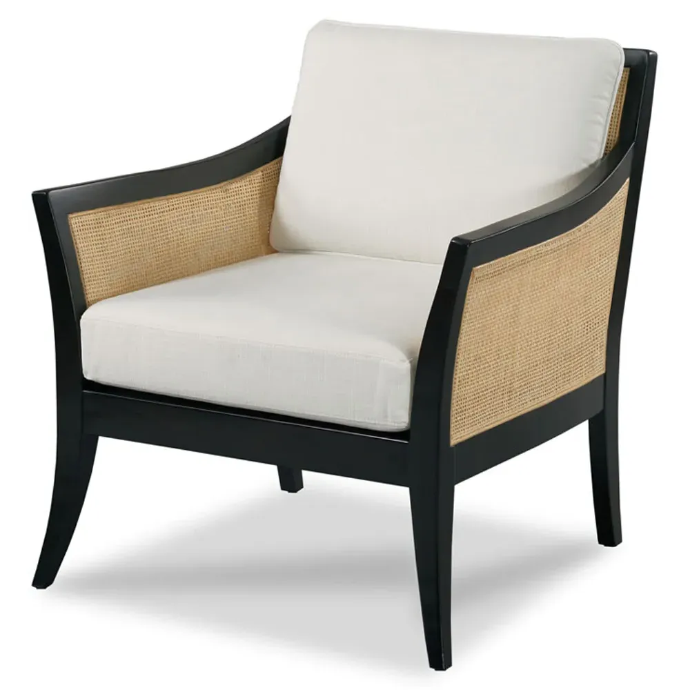 Kiawah Woven Cane Lounge Chair - Black, Oak