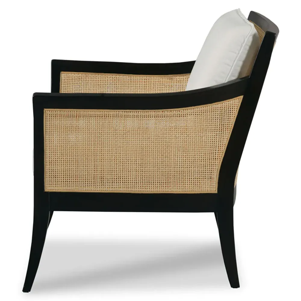 Kiawah Woven Cane Lounge Chair - Black, Oak