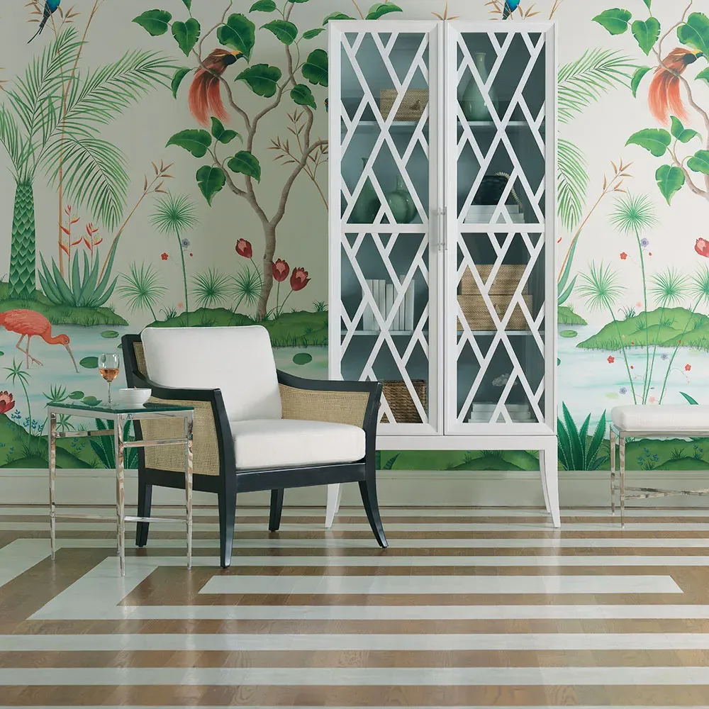 Kiawah Woven Cane Lounge Chair - Black, Oak